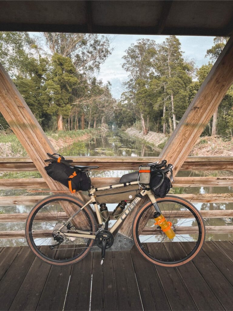 Bikepacking Portugal — covered wooden bridge, day 3