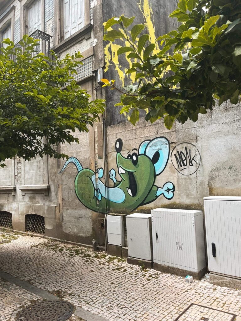 Bikepacking Portugal — street art Porto, MESK85