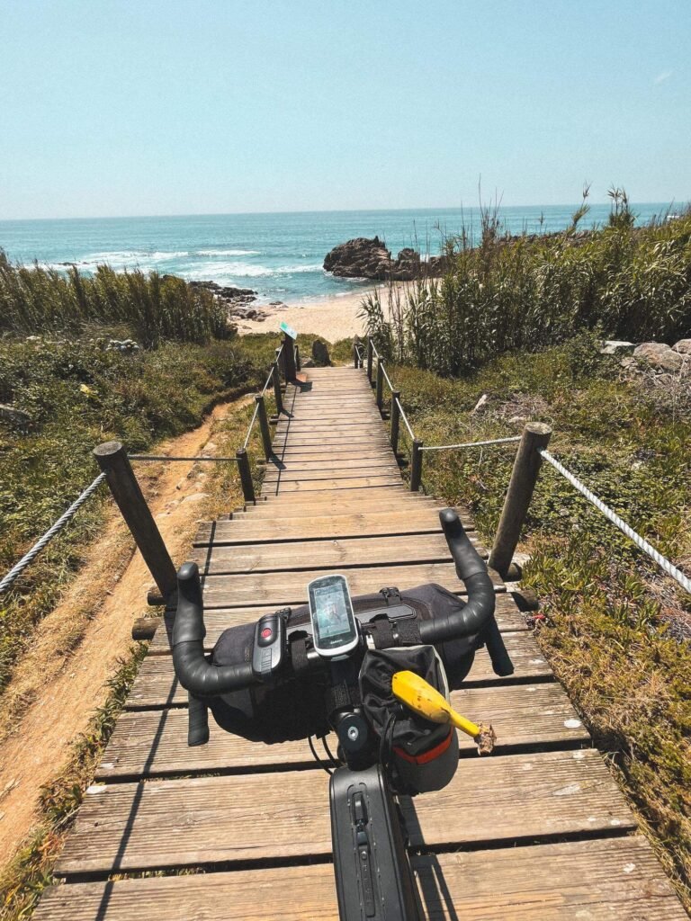 Bikepacking Portugal — wooden pathway near Apúlia