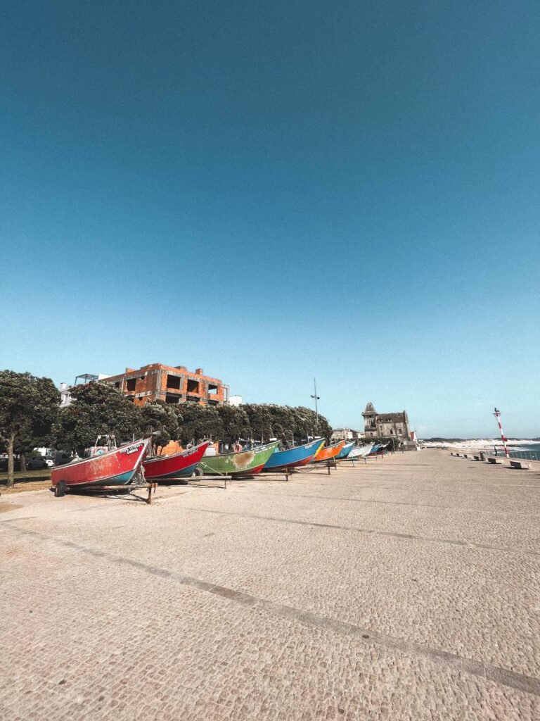 Bikepacking Portugal — fishing boats on the beach, Apúlia