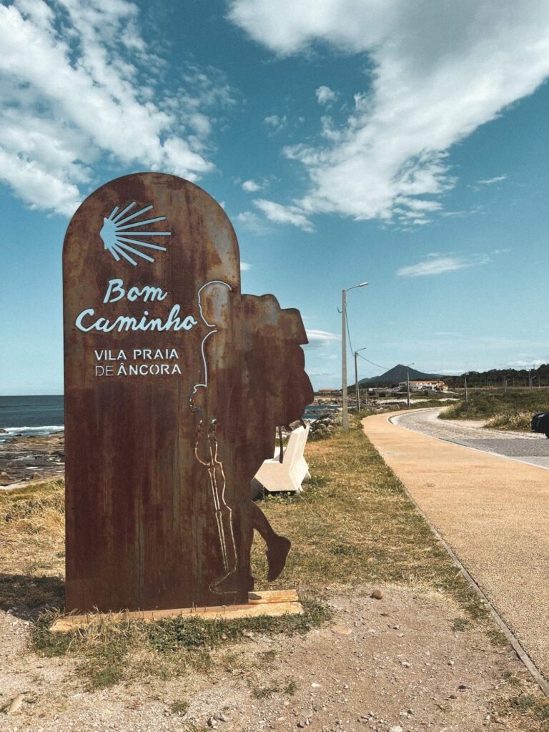 Bikepacking Portugal — Caminho de Santiago marker, Vila Praia de Âncora